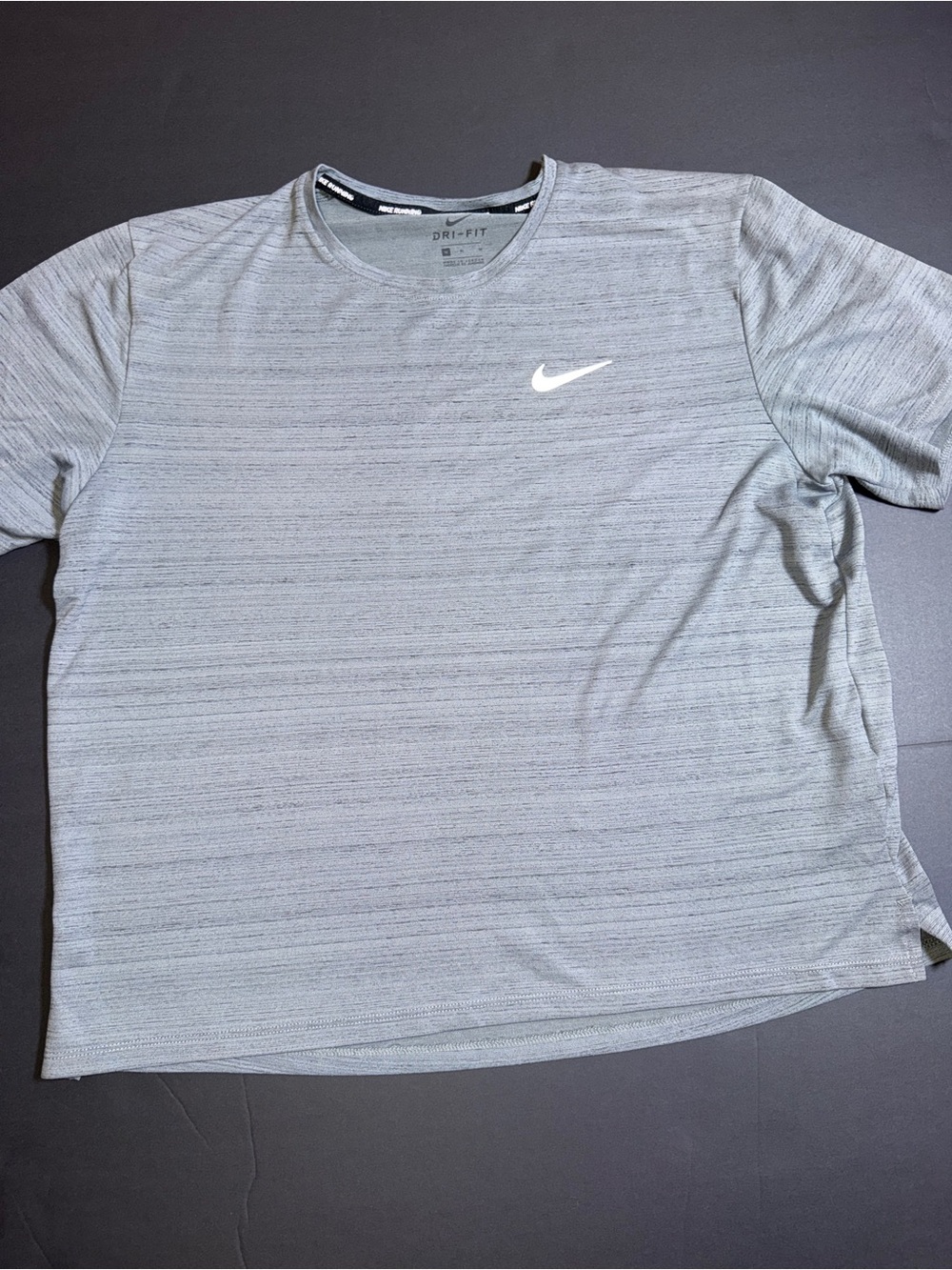 Nike Womens Gray Dri-FIT Crew Neck Performance Shirt